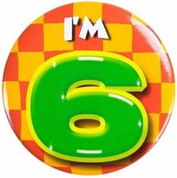 Button Kleurrijk - Verjaardag - 6 Jaar