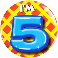Button Kleurrijk - Verjaardag - 5 Jaar