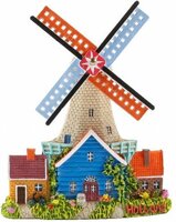 Koelkastmagneet - Magneet Holland - Molen Blauw Grijze Kap
