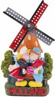 Koelkastmagneet - Polystone - Kussend Paartje Molen