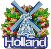 Koelkastmagneet - Magneet Holland - Bos Tulpen Met Molen
