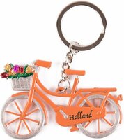 Sleutelhanger Souvenir - Fiets met Tulpen Holland - Oranje