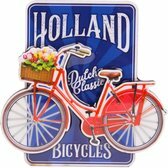 Koelkastmagneet - Magneet Holland - Fiets Rood Holland - Blauw