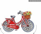 Koelkastmagneet - Magneet Holland - Fiets Draaiende Wielen Holland - Rood