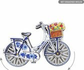 Koelkastmagneet - Magneet Holland - Fiets Draaiende Wielen Holland - Delfts Blauw