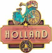 Koelkastmagneet - Magneet Holland MDF - Holland Red Card Fiets