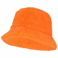Bucket Hat Pluche - Fluor Oranje  - Neon Party - Volwassenen Bucket Hat Pluche - Fluor Oranje  - Neon Party - Volwassenen
