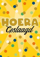 Wenskaart Geslaagd - Hoera Confetti - met Envelop
