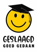 Wenskaart Geslaagd - Goed Gedaan Smiley - met Envelop