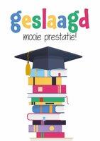 Wenskaart Geslaagd - Mooie Prestatie Boeken - met Envelop