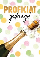Wenskaart Geslaagd - Proficiat Champagne - met Envelop