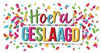 Wenskaart Geslaagd - Hoera Confetti Gekleurd - met Envelop