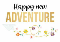 Wenskaart Daisy - Happy New Adventure - met Envelop