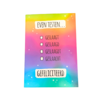 Wenskaart Geslaagd - Gefeliciteerd Even Testen - met Envelop