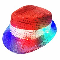 Hoed Lichtjes Pailletten - Koningsdag - Rood-Wit-Blauw Hoed Lichtjes Pailletten - Koningsdag - Rood-Wit-Blauw