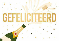 Wenskaart Daisy - Gefeliciteerd Champagne - met Envelop