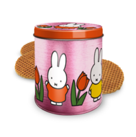 Stroopwafel Blik Nijntje - Tulpen Roze - Inclusief Stroopwafels