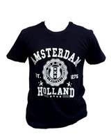 T-shirt Blauw - Amsterdam Captial City - Katoen - Heren