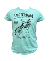 T-shirt Mint Groen - Amsterdam Fiets - Katoen - Heren