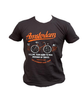 T-shirt Charcoal - Amsterdam Legendary Bike Town - Katoen - Heren