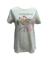 T-shirt Mint Groen - Amsterdam Fiets - Katoen - Dames