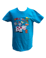 T-shirt Blauw - Holland Molen-Koe-Fiets - Katoen - Kinderen