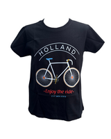 T-shirt Zwart - Holland Enjoy The Ride - Katoen - Kinderen