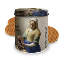 Stroopwafel Blik Vermeer - Melkmeisje - Inclusief Stroopwafels