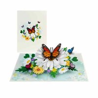 Wenskaart Kiriori 3D - Vlinder Bloem - met Envelop 