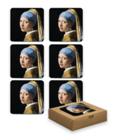 Onderzetters Vermeer - Meisje met de Parel - 6 stuks