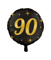 Folieballon Classy - 90 jaar - 45 cm - Helium- en Luchtvulling Folieballon Classy - 90 jaar - 45 cm - Helium- en Luchtvulling