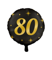 Folieballon Classy - 80 jaar - 45 cm - Helium- en Luchtvulling Folieballon Classy - 80 jaar - 45 cm - Helium- en Luchtvulling