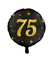 Folieballon Classy - 75 jaar - 45 cm - Helium- en Luchtvulling Folieballon Classy - 75 jaar - 45 cm - Helium- en Luchtvulling