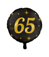 Folieballon Classy - 65 jaar - 45 cm - Helium- en Luchtvulling Folieballon Classy - 65 jaar - 45 cm - Helium- en Luchtvulling
