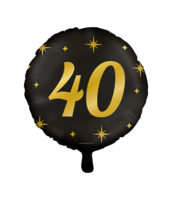 Folieballon Classy - 40 jaar - 45 cm - Helium- en Luchtvulling Folieballon Classy - 40 jaar - 45 cm - Helium- en Luchtvulling