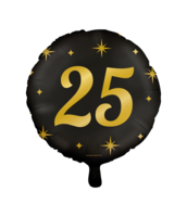 Folieballon Classy - 25 jaar - 45 cm - Helium- en Luchtvulling Folieballon Classy - 25 jaar - 45 cm - Helium- en Luchtvulling