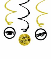 Swirls Classy - Decoratie Yes You Did It - Zwart-Goud - Geslaagd