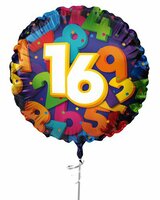 Folieballon Cijfers - 16 jaar - 45 cm - Helium- en Luchtvulling Folieballon Cijfers - 16 jaar - 45 cm - Helium- en Luchtvulling