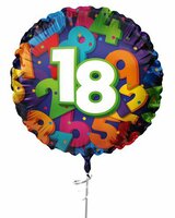 Folieballon Cijfers - 18 jaar - 45 cm - Helium- en Luchtvulling Folieballon Cijfers - 18 jaar - 45 cm - Helium- en Luchtvulling