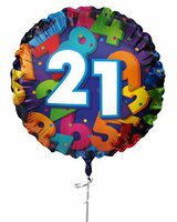 Folieballon Cijfers - 21 jaar - 45 cm - Helium- en Luchtvulling Folieballon Cijfers - 21 jaar - 45 cm - Helium- en Luchtvulling