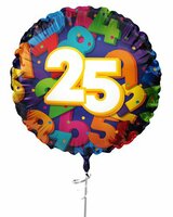 Folieballon Cijfers - 25 jaar - 45 cm - Helium- en Luchtvulling Folieballon Cijfers - 25 jaar - 45 cm - Helium- en Luchtvulling