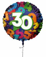 Folieballon Cijfers - 30 jaar - 45 cm - Helium- en Luchtvulling Folieballon Cijfers - 30 jaar - 45 cm - Helium- en Luchtvulling