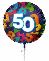 Folieballon Cijfers - 50 jaar - 45 cm - Helium- en Luchtvulling Folieballon Cijfers - 50 jaar - 45 cm - Helium- en Luchtvulling