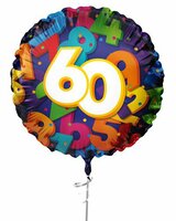 Folieballon Cijfers - 60 jaar - 45 cm - Helium- en Luchtvulling Folieballon Cijfers - 60 jaar - 45 cm - Helium- en Luchtvulling