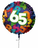Folieballon Cijfers - 65 jaar - 45 cm - Helium- en Luchtvulling Folieballon Cijfers - 65 jaar - 45 cm - Helium- en Luchtvulling