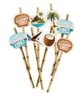 Hawaii Papieren Rietjes - Summer Vibes - 8 stuks Hawaii Papieren Rietjes - Summer Vibes - 8 stuks