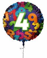 Folieballon Cijfers - 4 jaar - 45 cm - Helium- en Luchtvulling Folieballon Cijfers - 4 jaar - 45 cm - Helium- en Luchtvulling