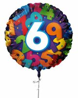 Folieballon Cijfers - 6 jaar - 45 cm - Helium- en Luchtvulling Folieballon Cijfers - 6 jaar - 45 cm - Helium- en Luchtvulling