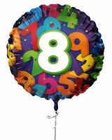 Folieballon Cijfers - 8 jaar - 45 cm - Helium- en Luchtvulling Folieballon Cijfers - 8 jaar - 45 cm - Helium- en Luchtvulling