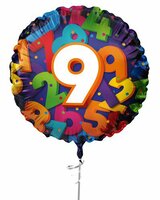 Folieballon Cijfers - 9 jaar - 45 cm - Helium- en Luchtvulling Folieballon Cijfers - 9 jaar - 45 cm - Helium- en Luchtvulling